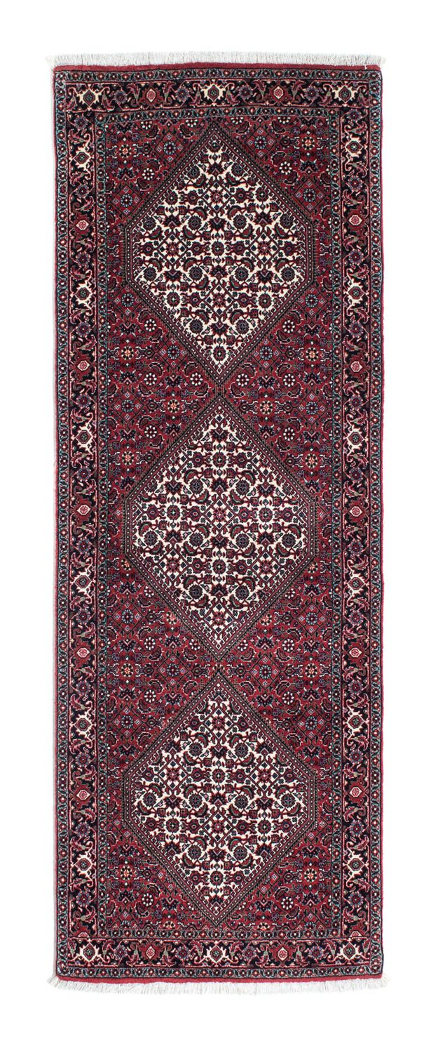 Alfombra de pasillo Alfombra persa - Bidjar - 205 x 74 cm - rojo oscuro