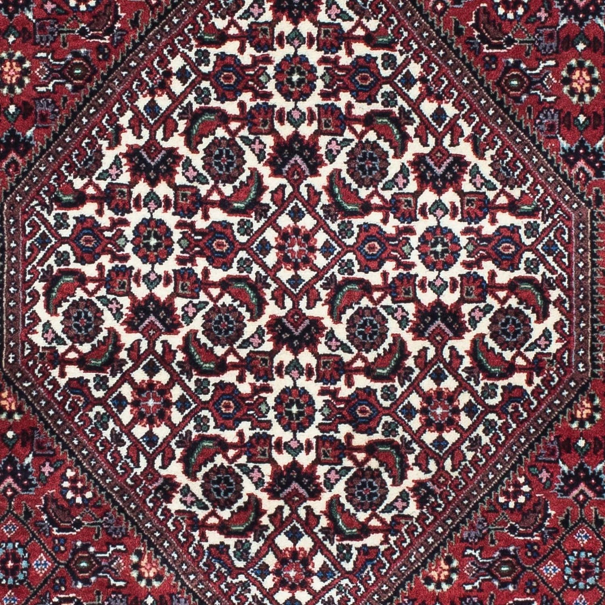 Alfombra de pasillo Alfombra persa - Bidjar - 205 x 74 cm - rojo oscuro