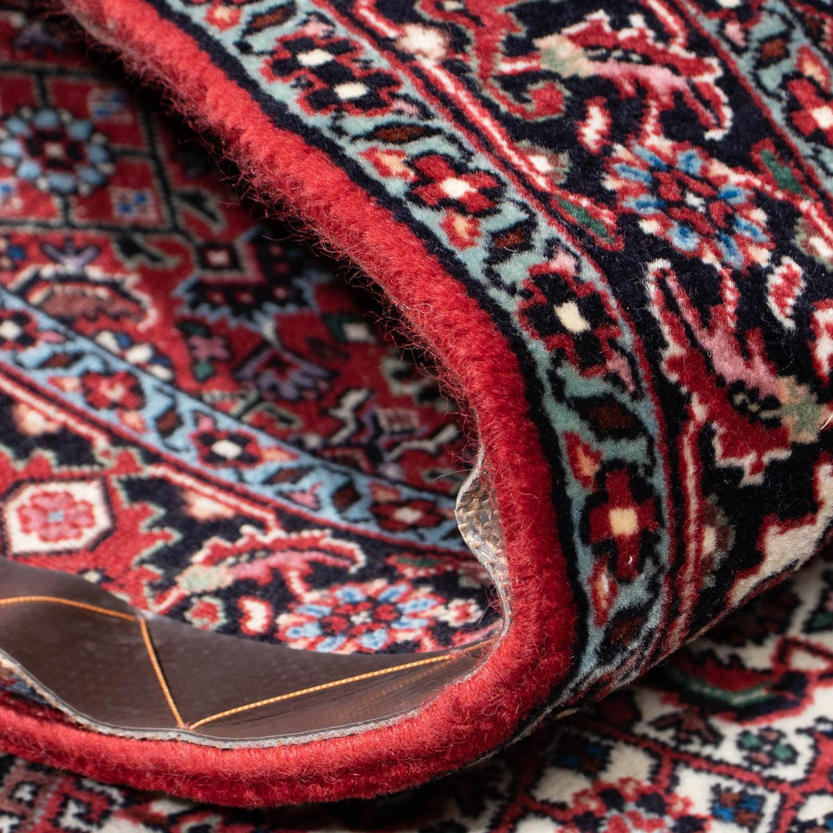 Alfombra de pasillo Alfombra persa - Bidjar - 205 x 74 cm - rojo oscuro