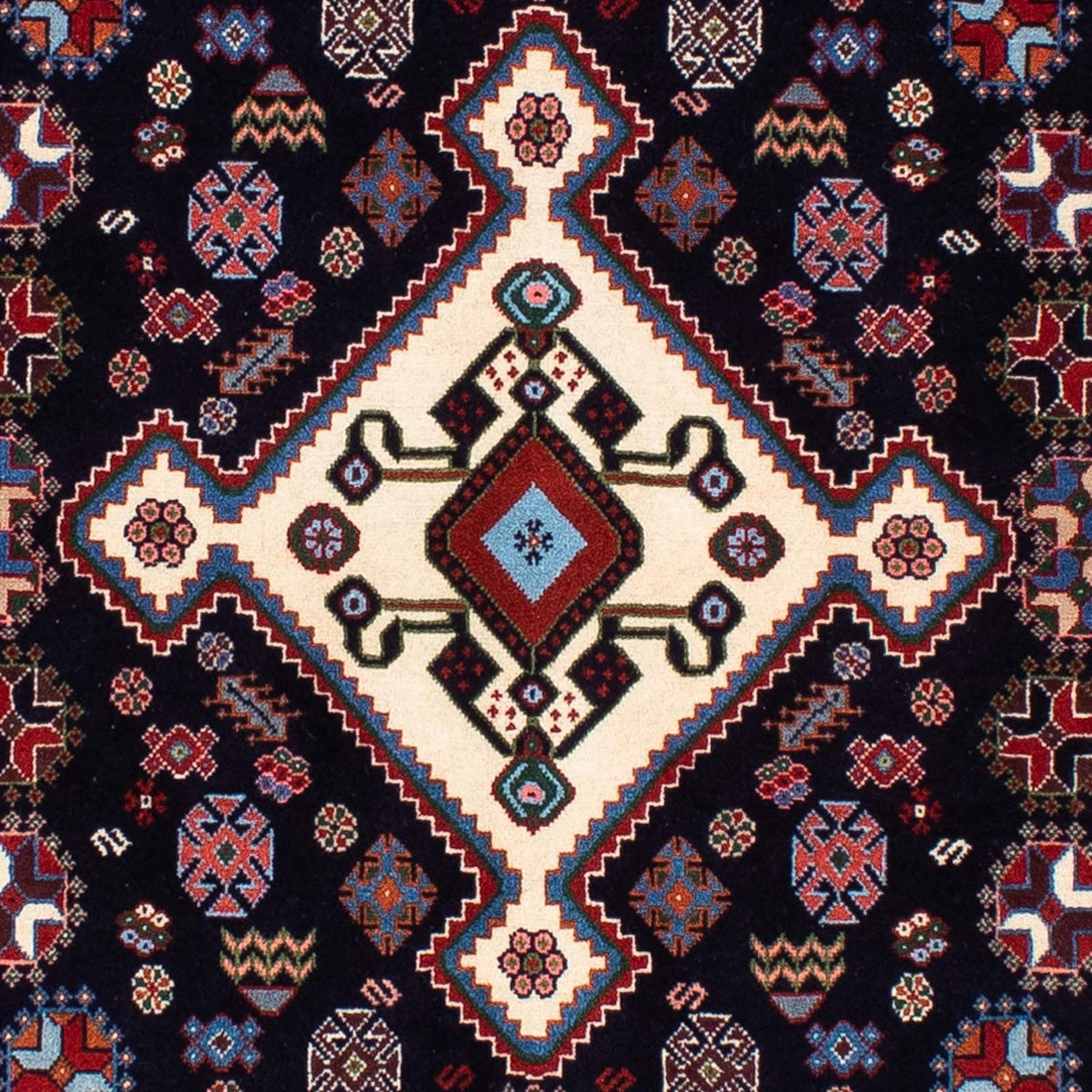 Alfombra Gabbeh - Persa Kashkuli - 212 x 143 cm - azul oscuro