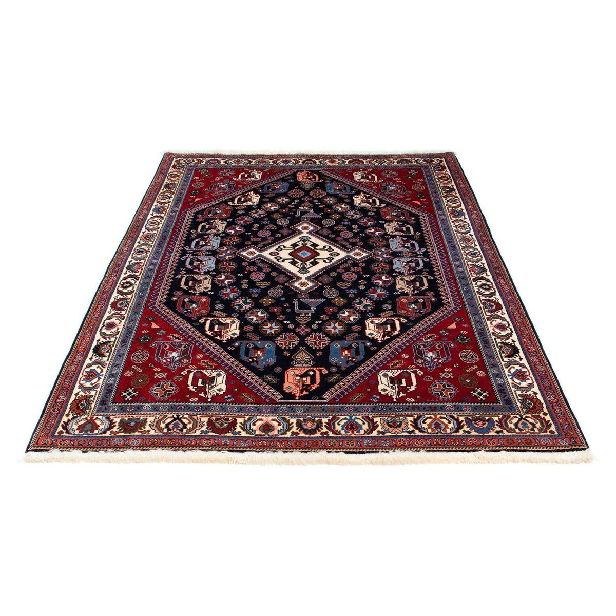 Alfombra Gabbeh - Persa Kashkuli - 212 x 143 cm - azul oscuro