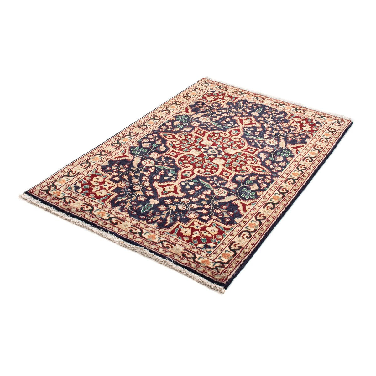 Alfombra persa - Tabriz - 134 x 86 cm - azul oscuro