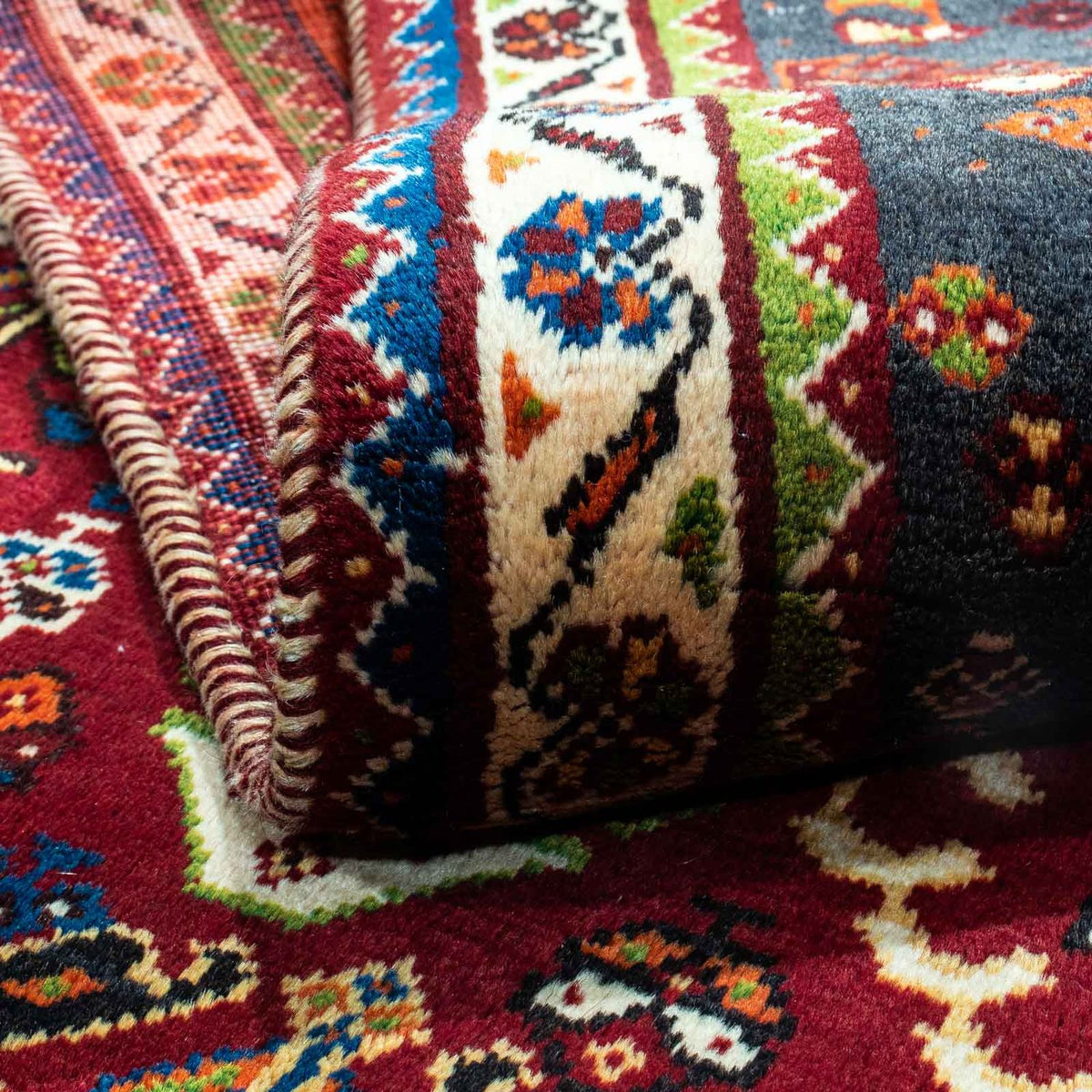 Alfombra persa - Nómada - 257 x 173 cm - rojo oscuro