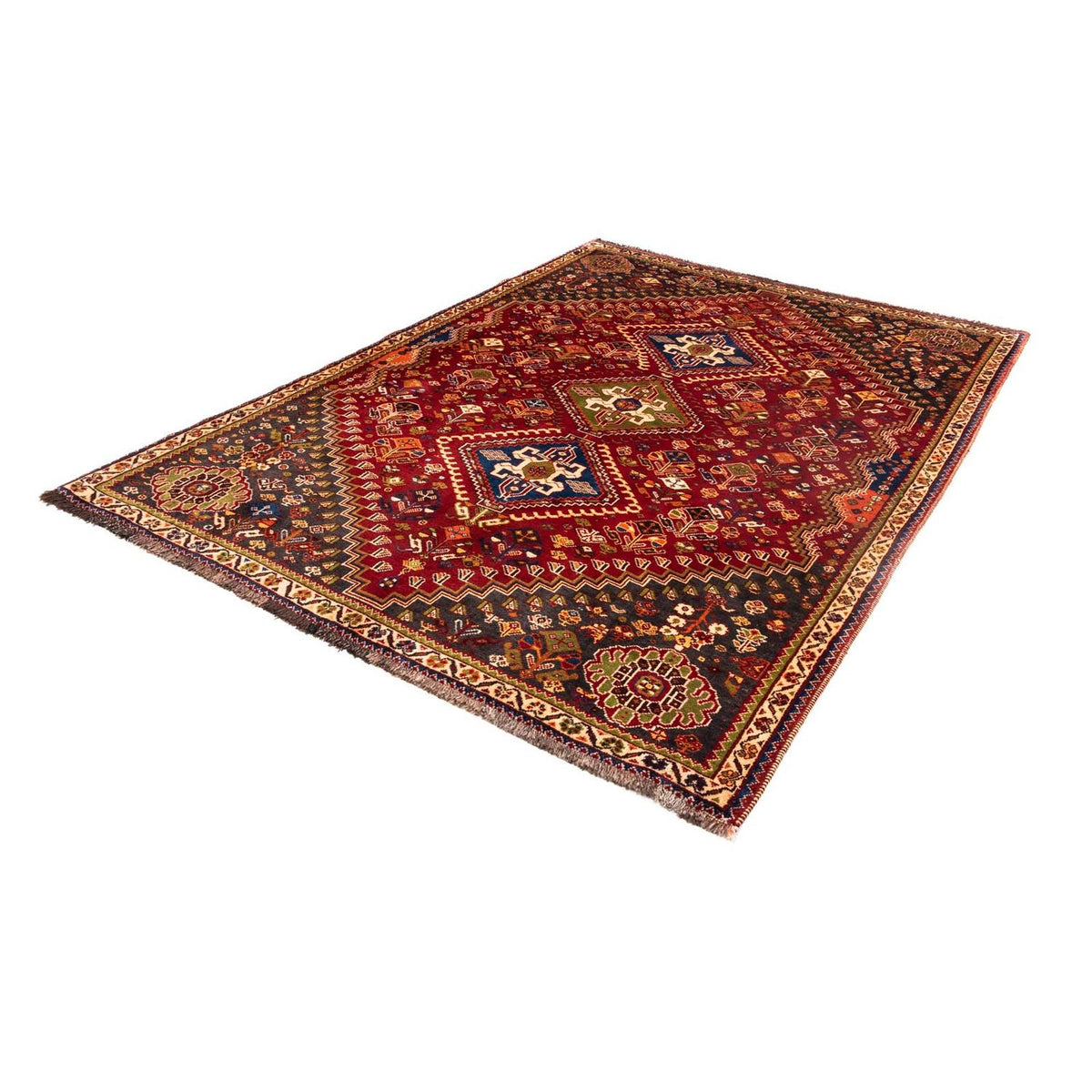Alfombra persa - Nómada - 257 x 173 cm - rojo oscuro