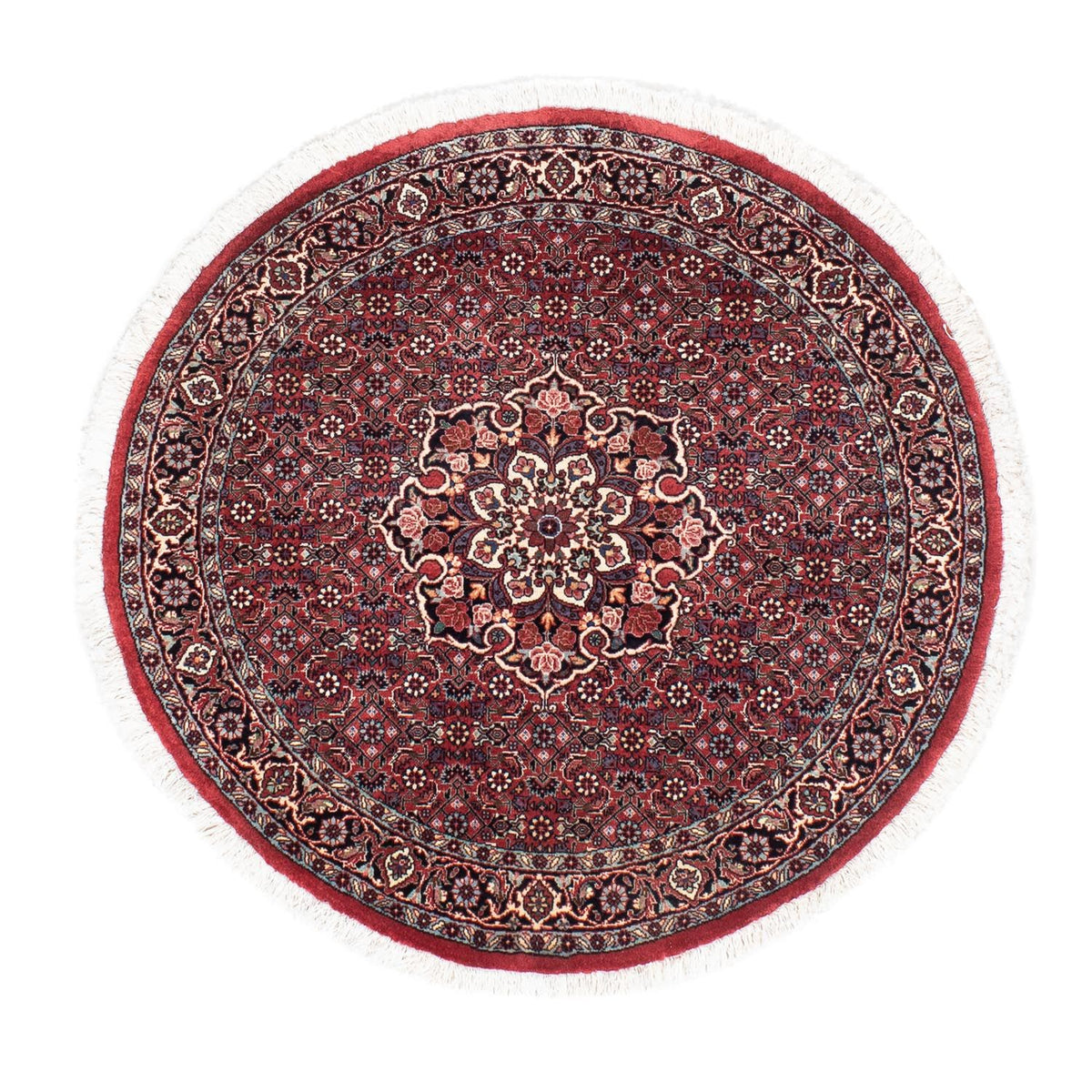 Alfombra persa - Bidjar redondo  - 100 x 100 cm - rojo oscuro