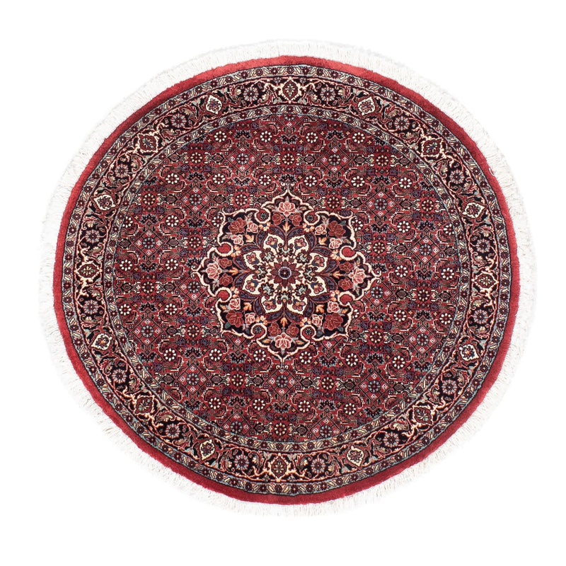 Alfombra persa - Bidjar redondo  - 100 x 100 cm - rojo oscuro