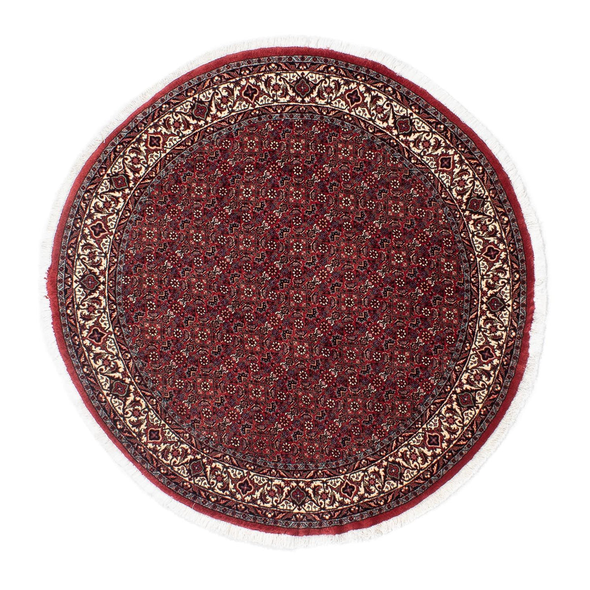 Alfombra persa - Bidjar redondo  - 150 x 150 cm - rojo oscuro
