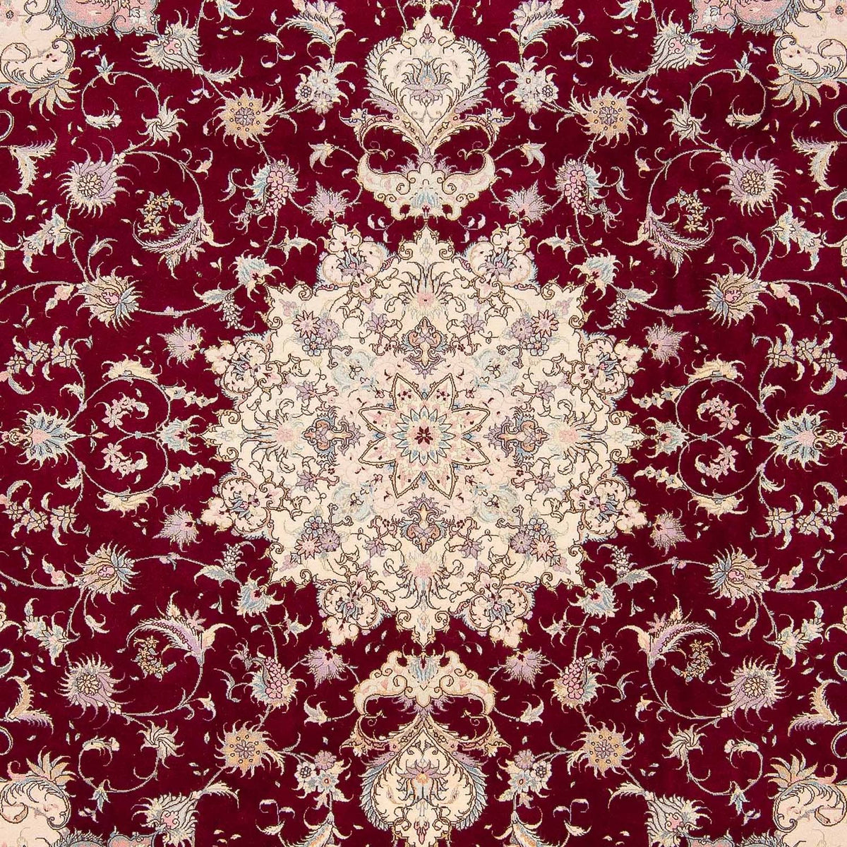 Alfombra Persa - Tabriz - Real - 293 x 248 cm - rojo oscuro
