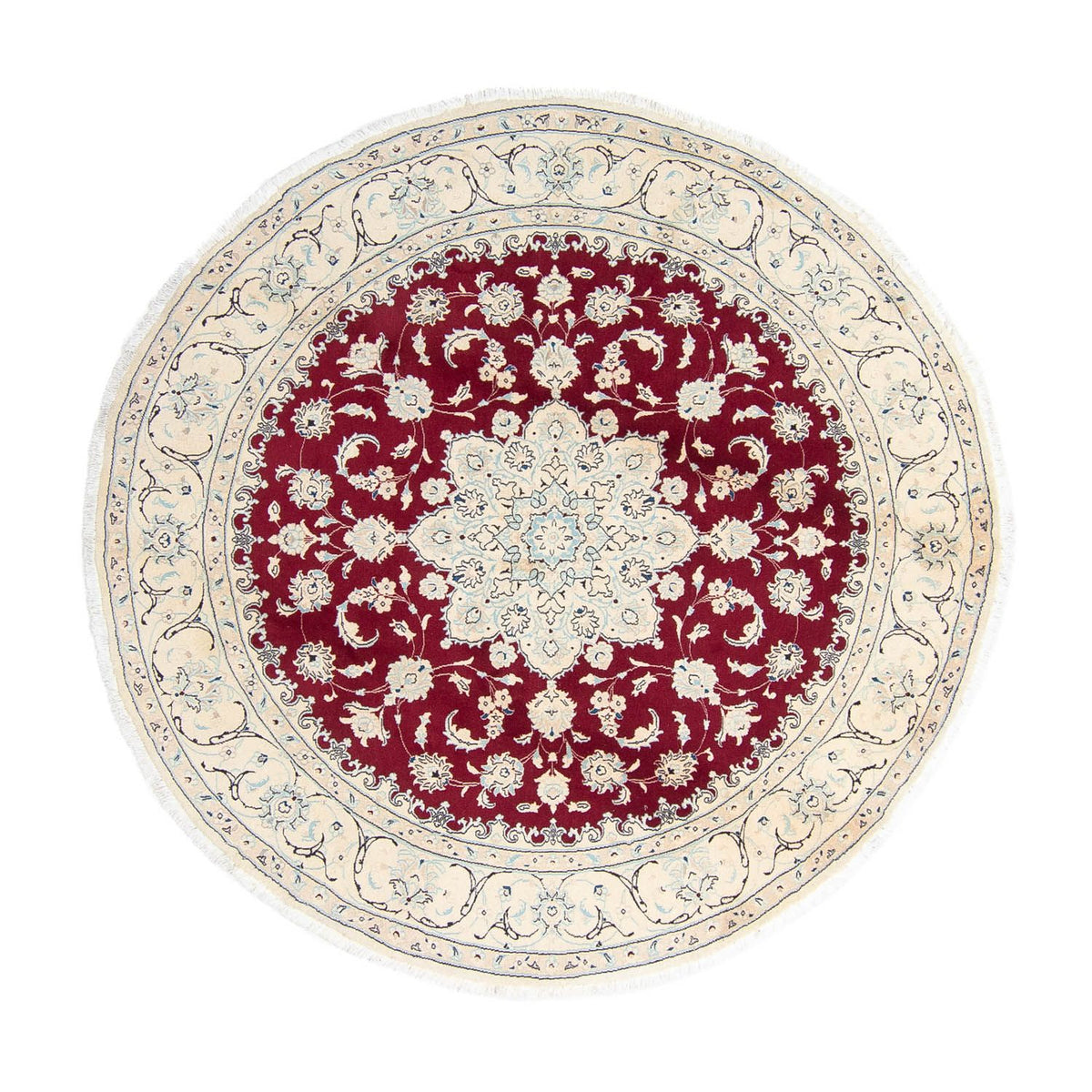 Alfombra persa - Nain redondo  - 246 x 246 cm - rojo oscuro
