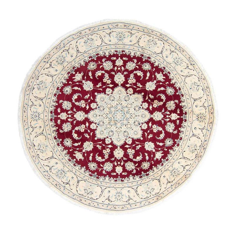 Alfombra persa - Nain redondo  - 246 x 246 cm - rojo oscuro