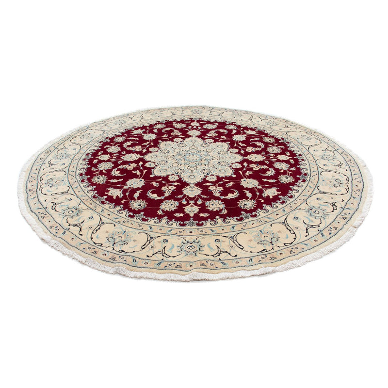 Alfombra persa - Nain redondo  - 246 x 246 cm - rojo oscuro