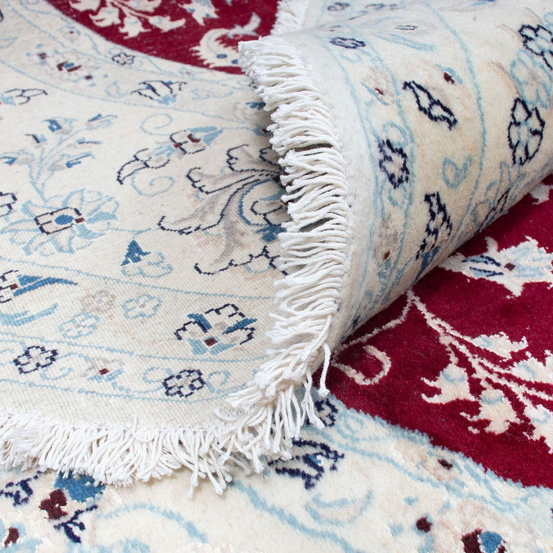 Alfombra persa - Nain redondo  - 302 x 302 cm - rojo oscuro