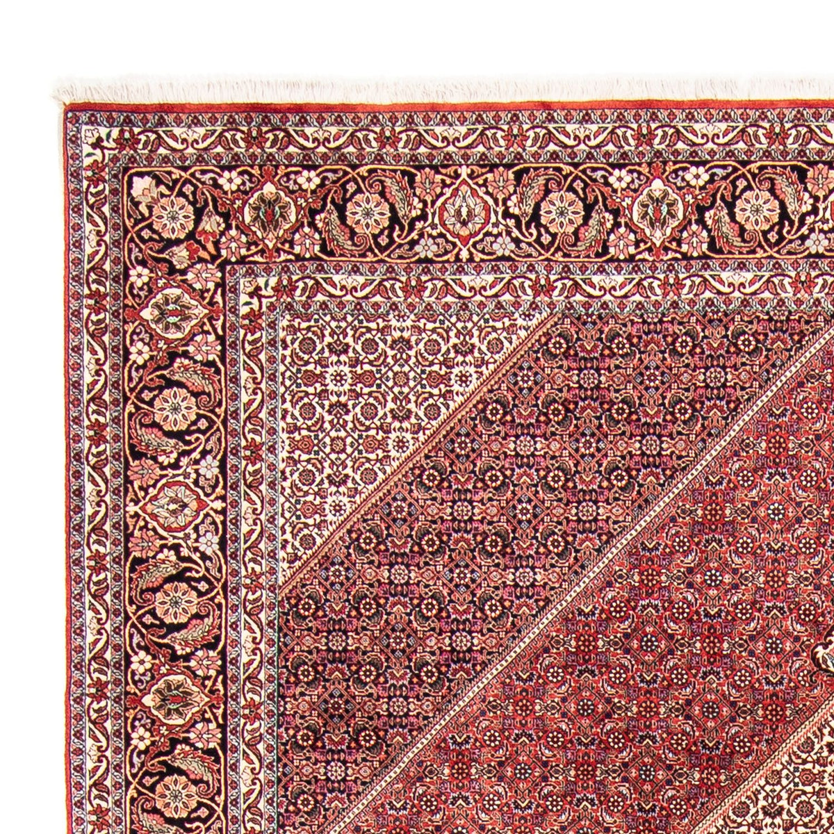 Alfombra persa - Bidjar - 358 x 253 cm - rojo oscuro