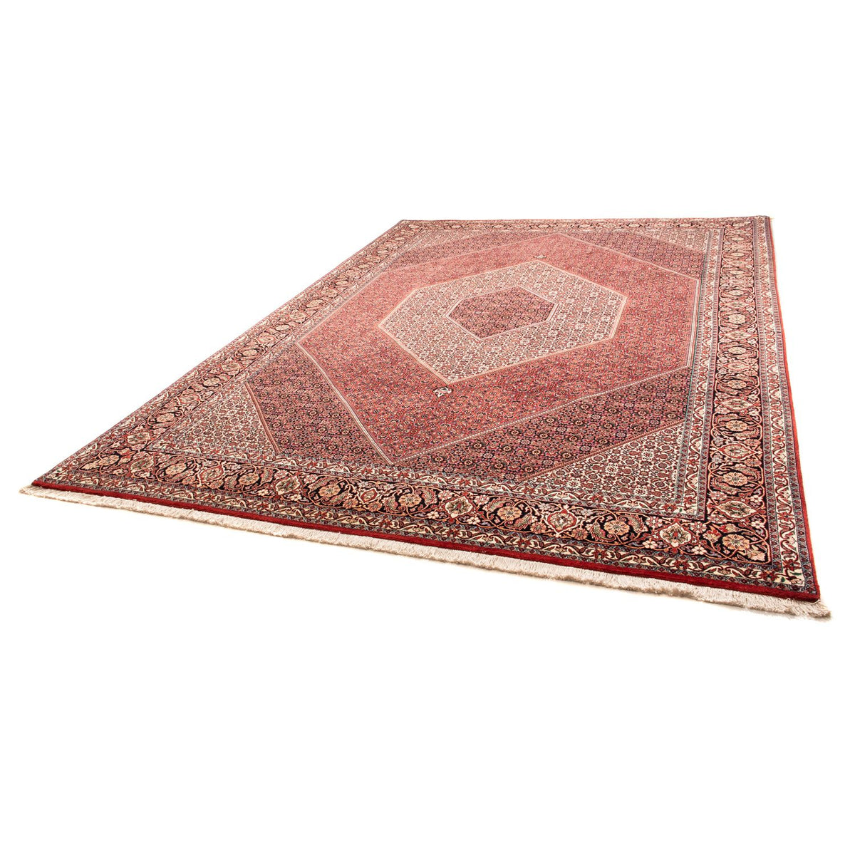 Alfombra persa - Bidjar - 358 x 253 cm - rojo oscuro
