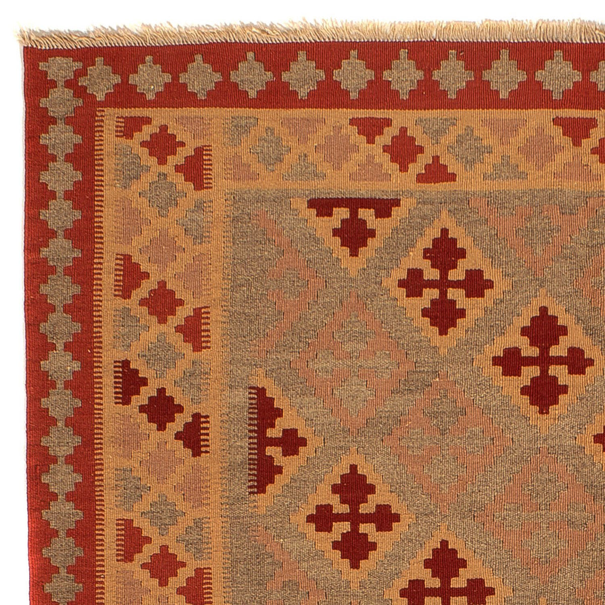 Alfombra Kelim - Oriental cuadrado - 165 x 161 cm - rojo oscuro