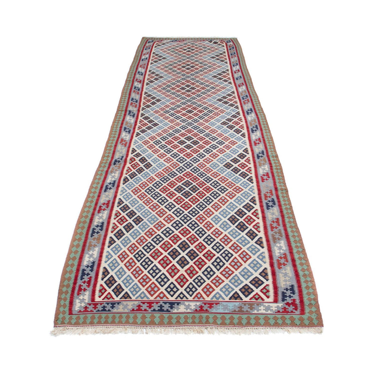Alfombra de pasillo Alfombra Kelim - Oriental - 385 x 96 cm - multicolor