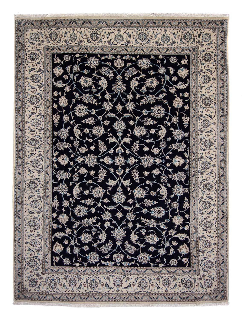 Alfombra persa - Nain - 338 x 245 cm - azul oscuro