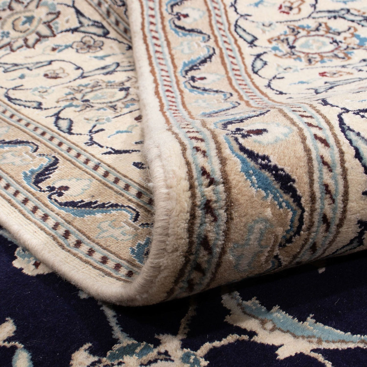 Alfombra persa - Nain - 338 x 245 cm - azul oscuro