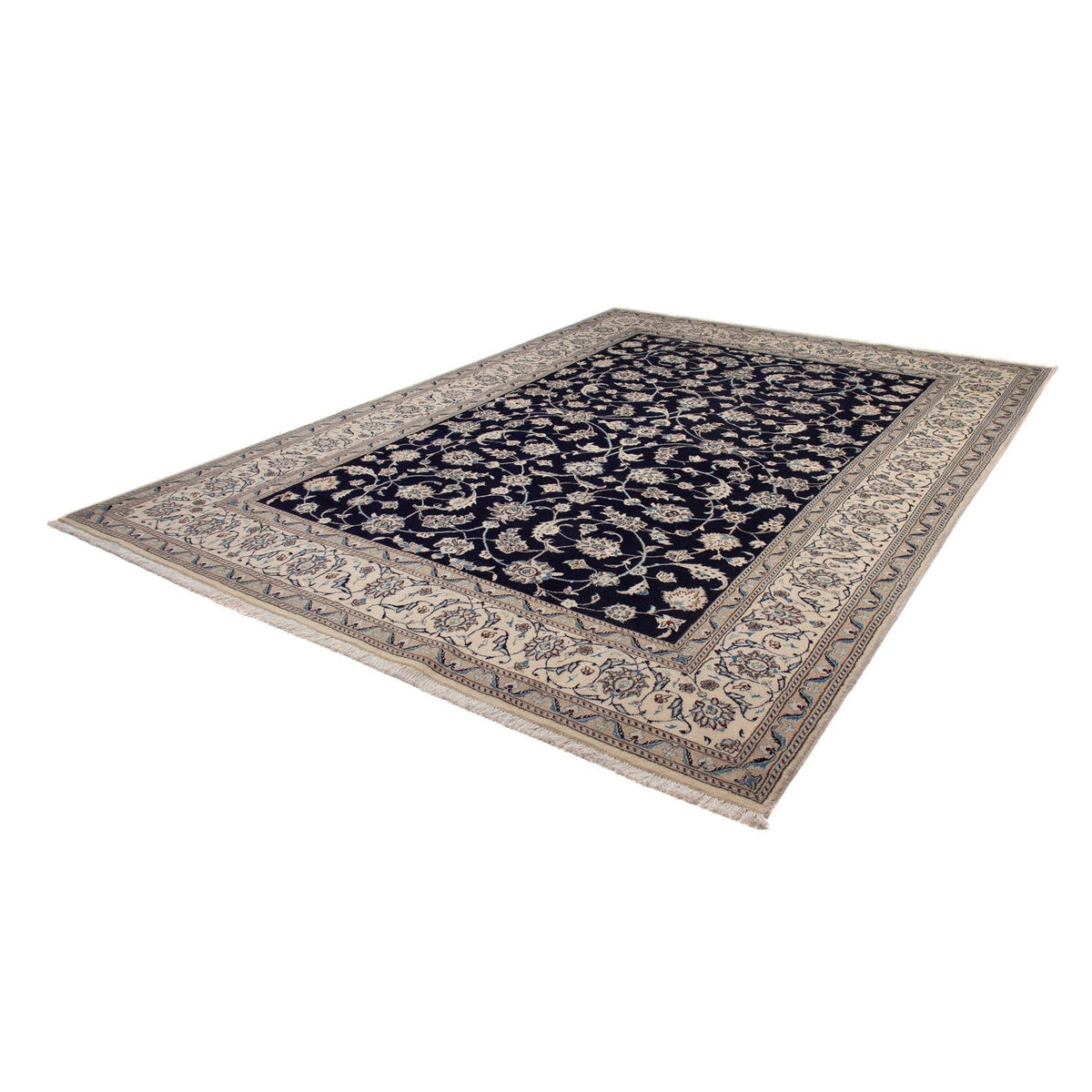Alfombra persa - Nain - 338 x 245 cm - azul oscuro