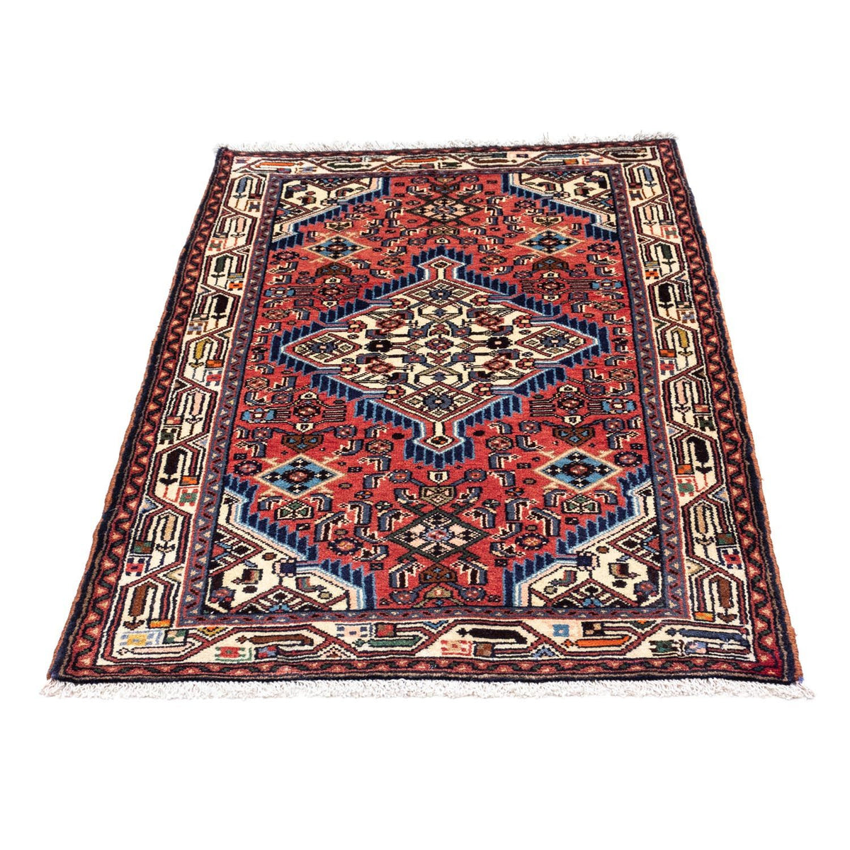 Alfombra persa - Nómada - 125 x 80 cm - rojo claro