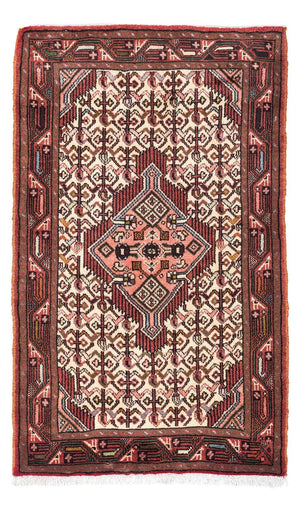 Alfombra persa - Nómada - 131 x 80 cm - rojo oscuro