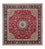 Alfombra persa - Tabriz cuadrado - 303 x 300 cm - rojo oscuro