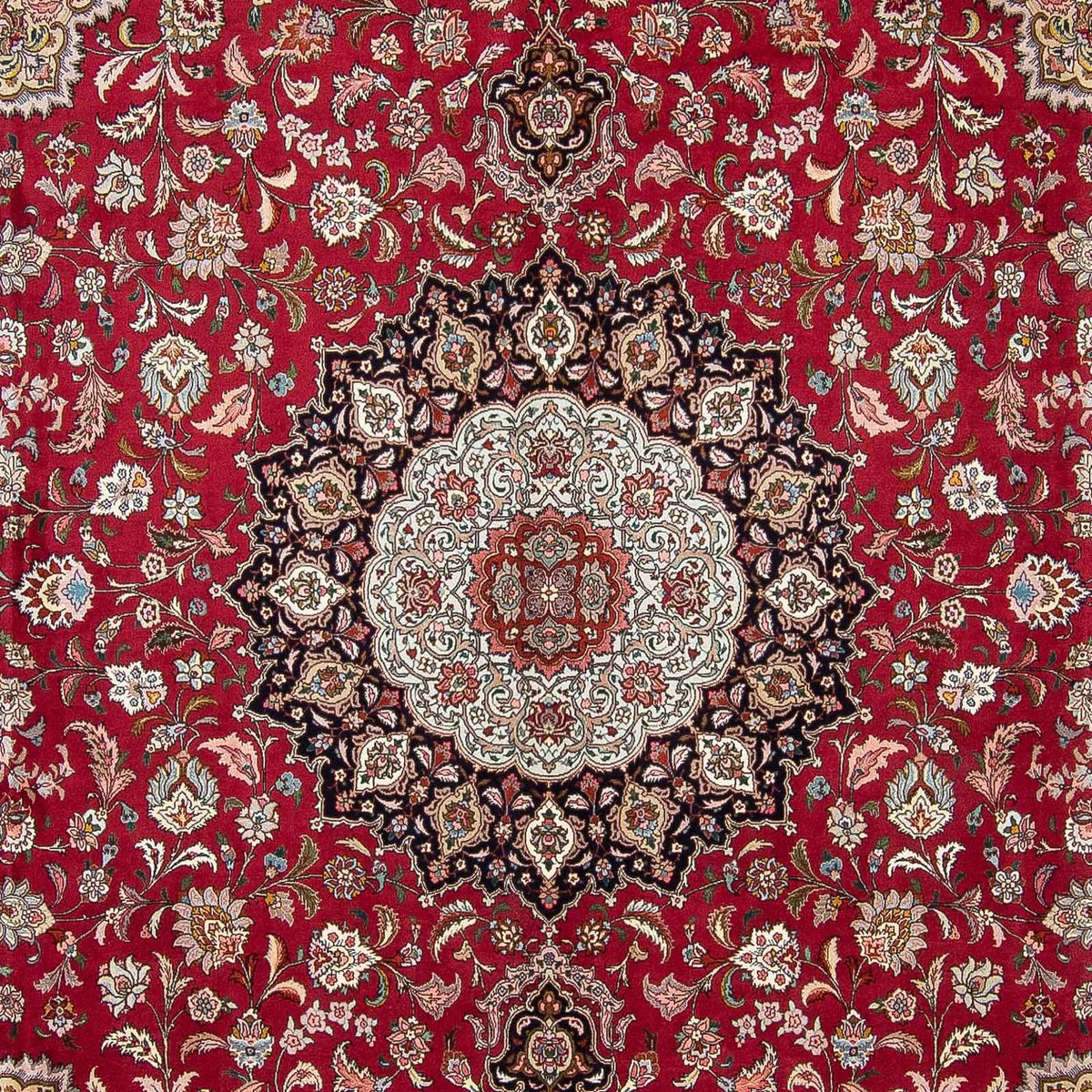 Alfombra persa - Tabriz cuadrado  - 303 x 300 cm - rojo oscuro