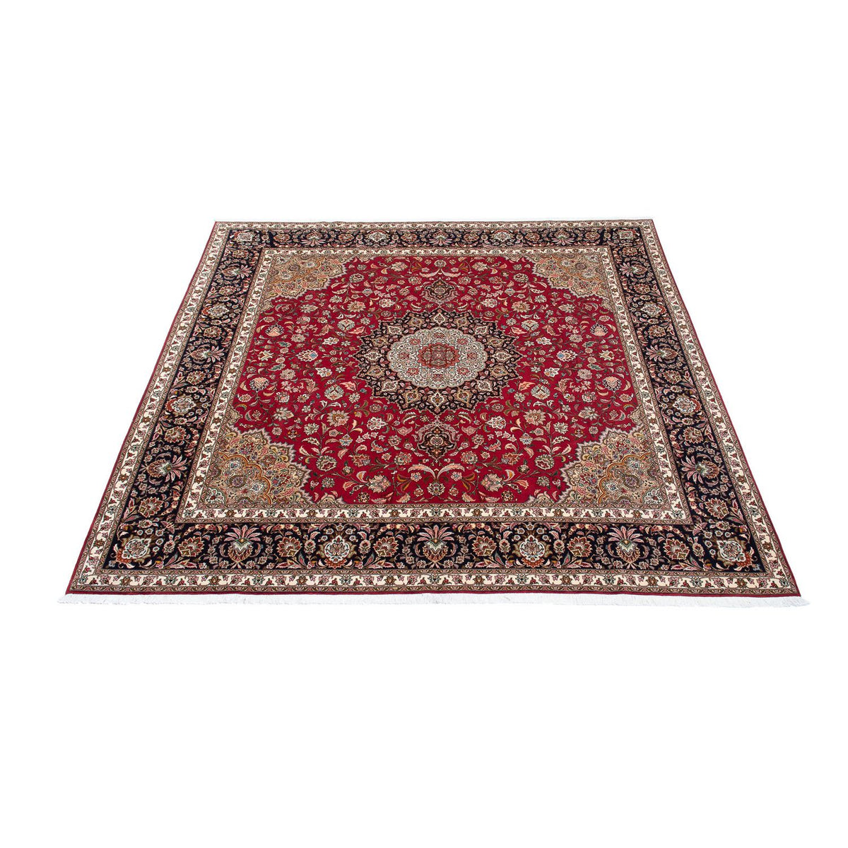 Alfombra persa - Tabriz cuadrado  - 303 x 300 cm - rojo oscuro