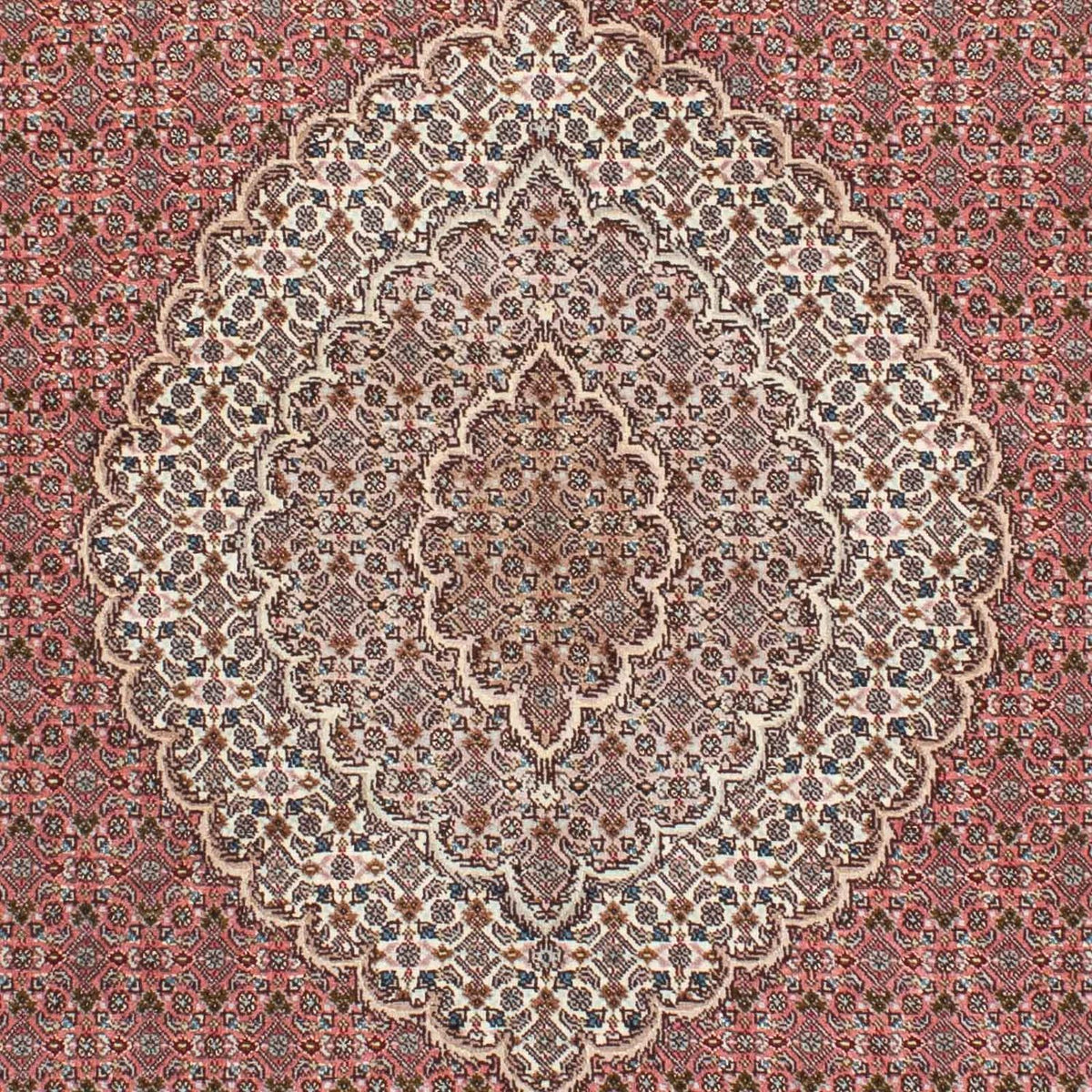 Alfombra persa - Tabriz - 210 x 152 cm - rojo claro