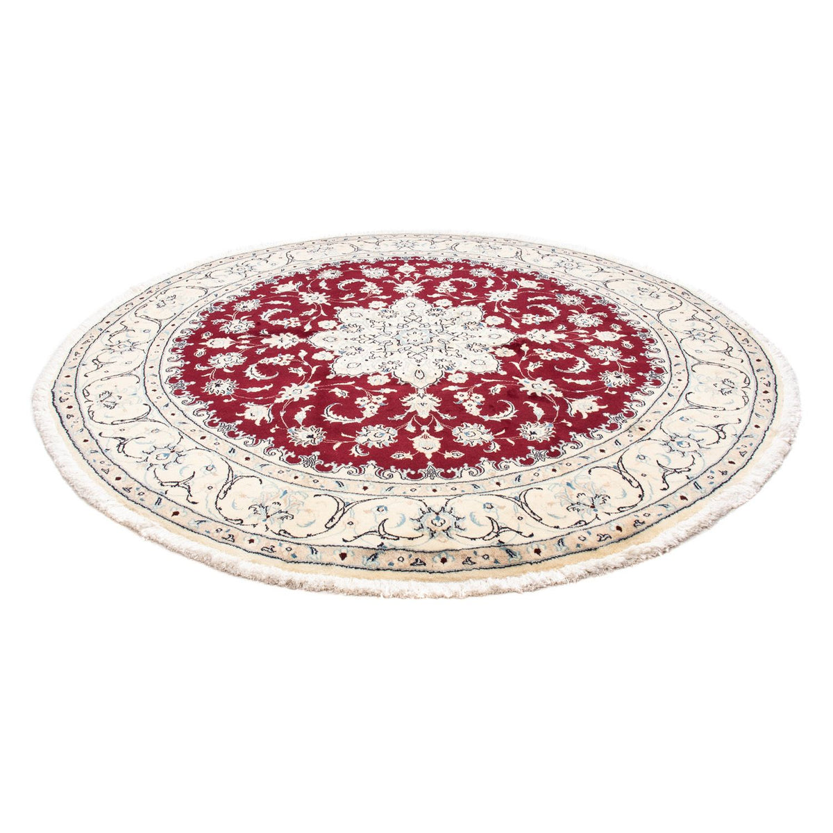 Alfombra persa - Nain redondo  - 245 x 245 cm - rojo oscuro