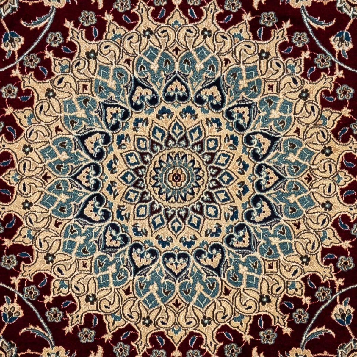 Alfombra Persa - Nain - Real - 344 x 245 cm - rojo oscuro