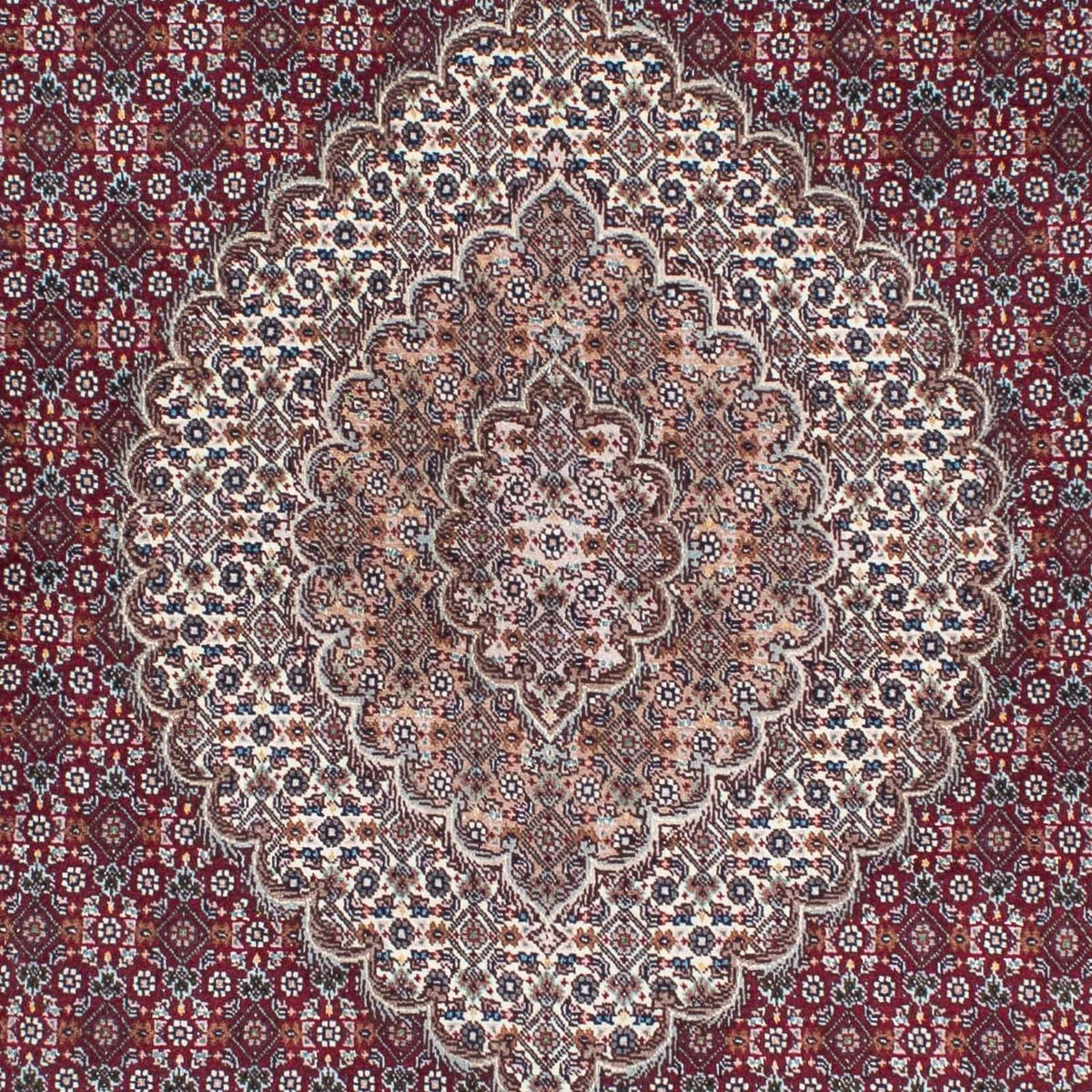 Alfombra persa - Tabriz - 210 x 152 cm - rojo oscuro