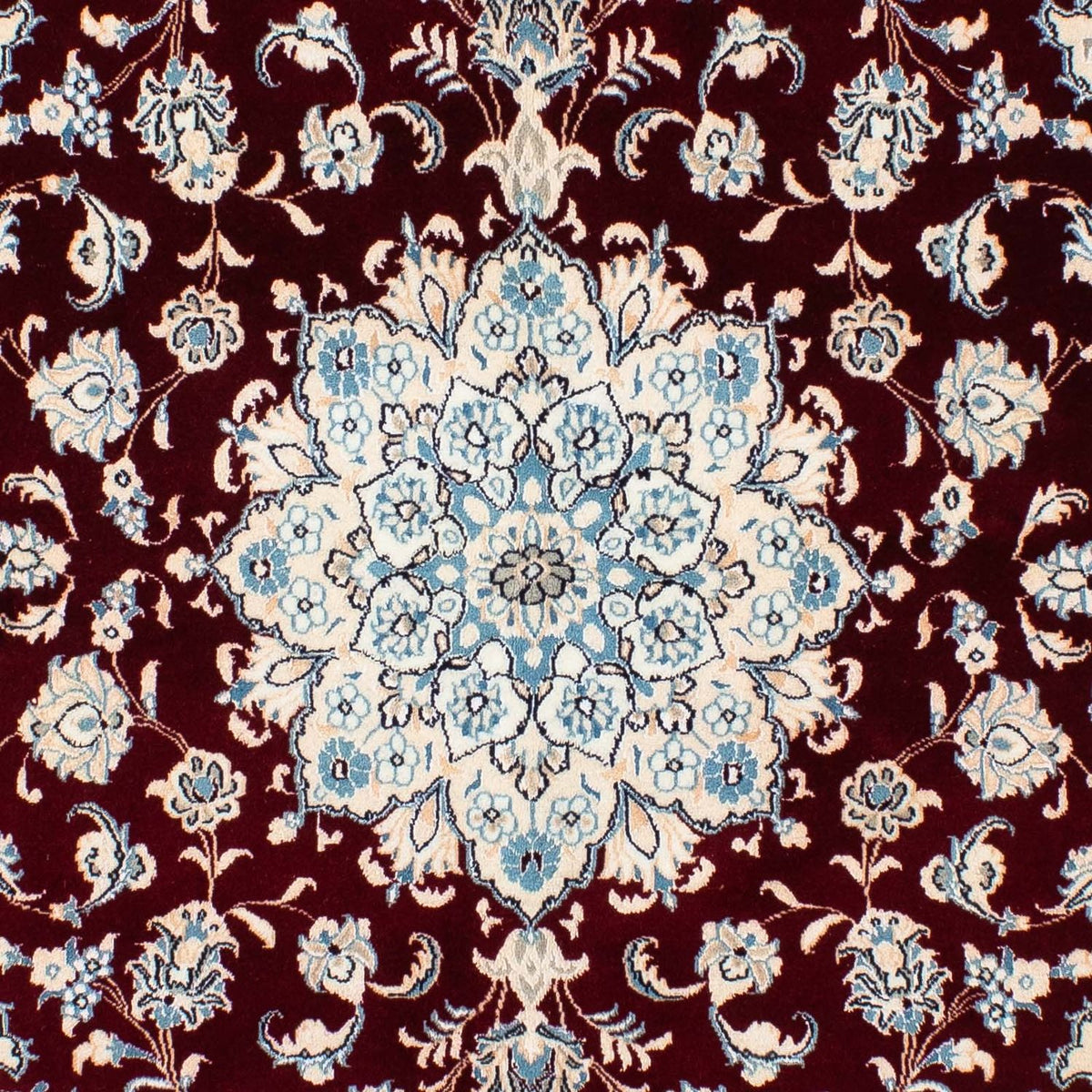 Alfombra Persa - Nain - Real cuadrado - 156 x 145 cm - rojo oscuro