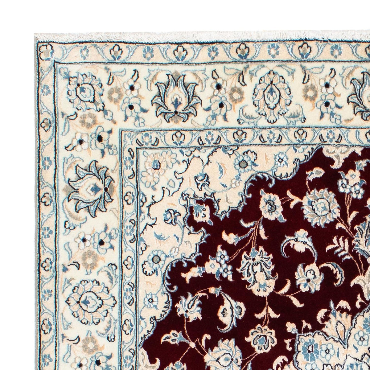 Alfombra Persa - Nain - Real cuadrado - 156 x 145 cm - rojo oscuro