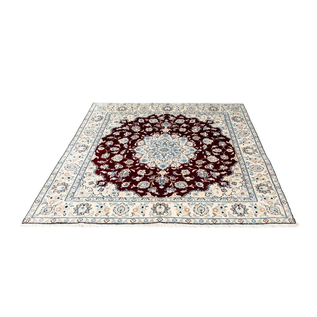 Alfombra Persa - Nain - Real cuadrado - 156 x 145 cm - rojo oscuro