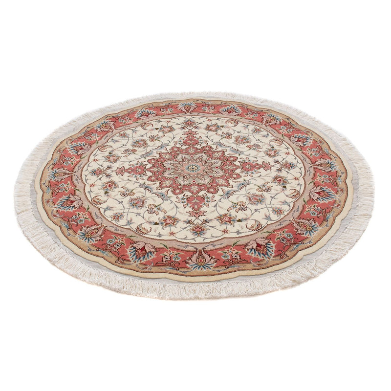 Alfombra Persa - Tabriz - Real redondo  - 98 x 98 cm - beige