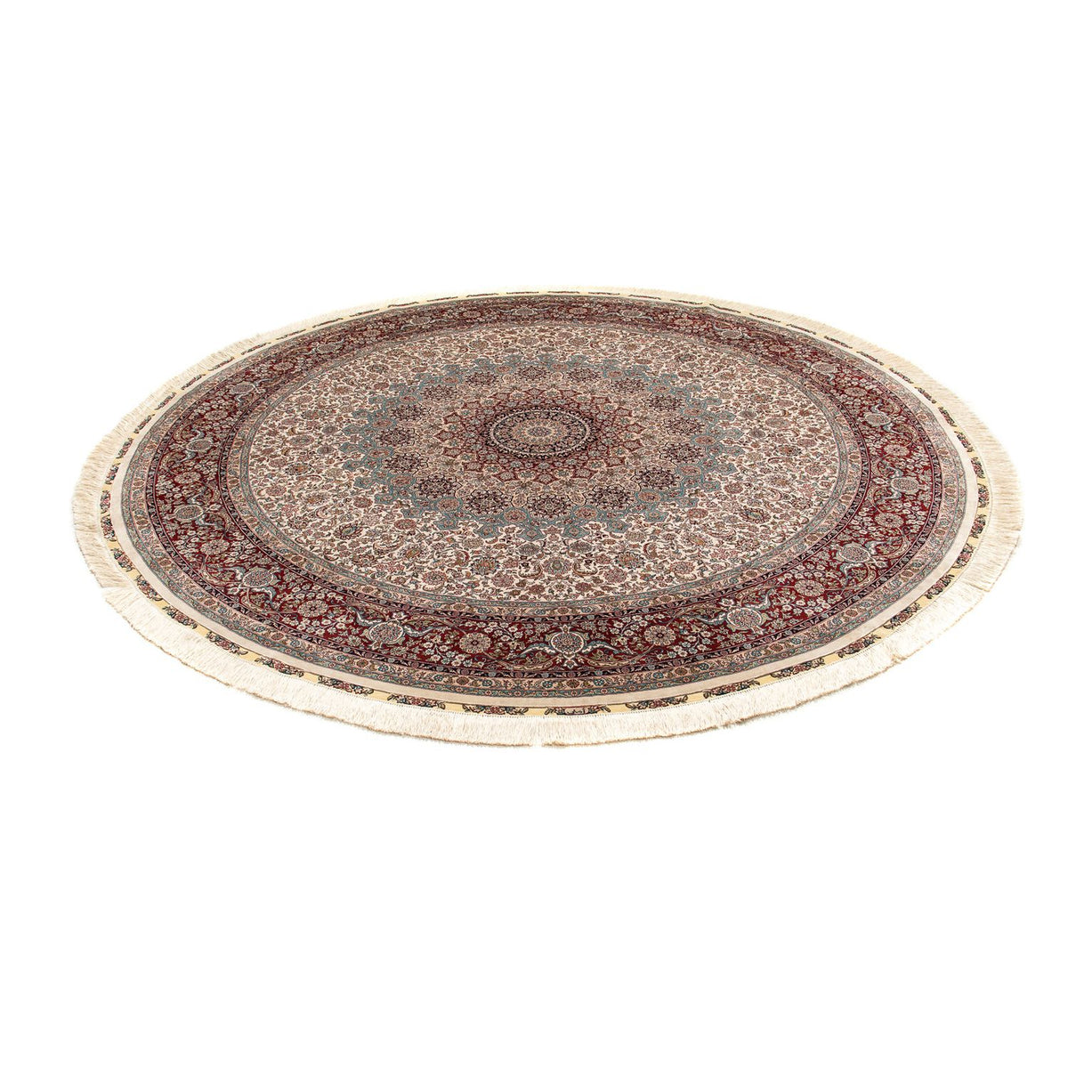 Alfombra oriental - Hereke redondo - 215 x 215 cm - marrón claro