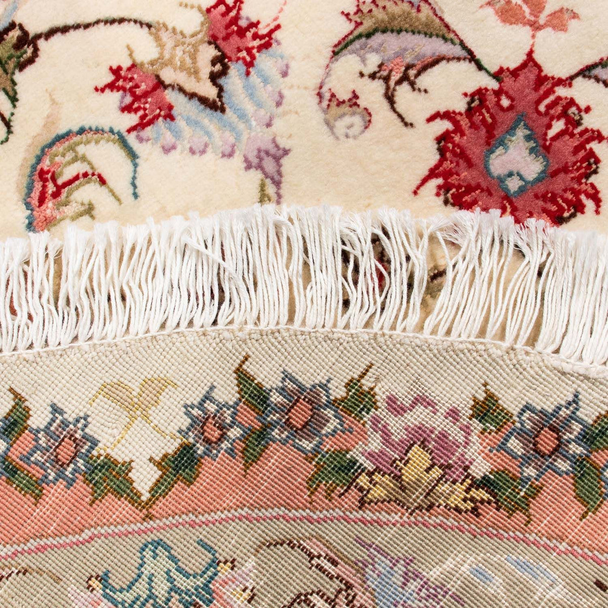 Alfombra Persa - Tabriz - Real redondo  - 100 x 100 cm - beige