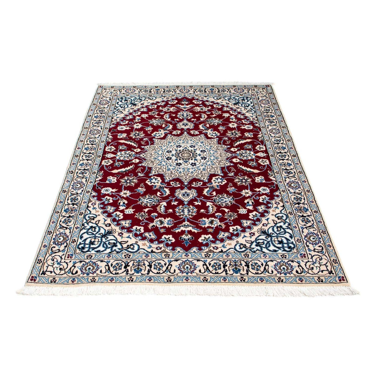 Alfombra Persa - Nain - Real - 175 x 112 cm - rojo oscuro