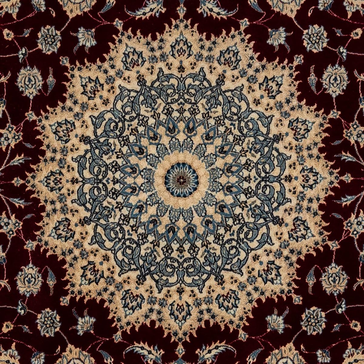 Alfombra Persa - Nain - Real - 342 x 250 cm - rojo oscuro