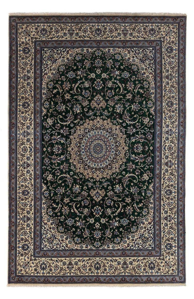 Alfombra Persa - Nain - Real - 354 x 245 cm - verde oscuro
