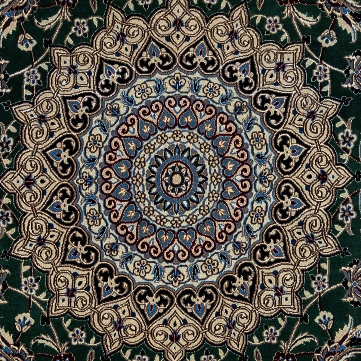 Alfombra Persa - Nain - Real - 354 x 245 cm - verde oscuro