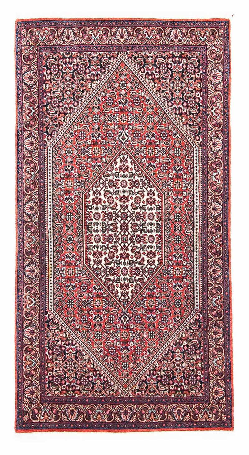Alfombra persa - Bidjar - 135 x 72 cm - rojo claro