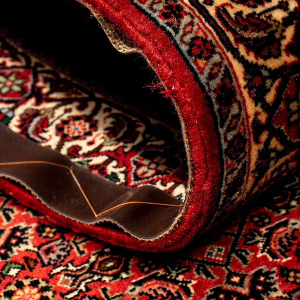 Alfombra de pasillo Alfombra persa - Bidjar - 293 x 84 cm - rojo oscuro