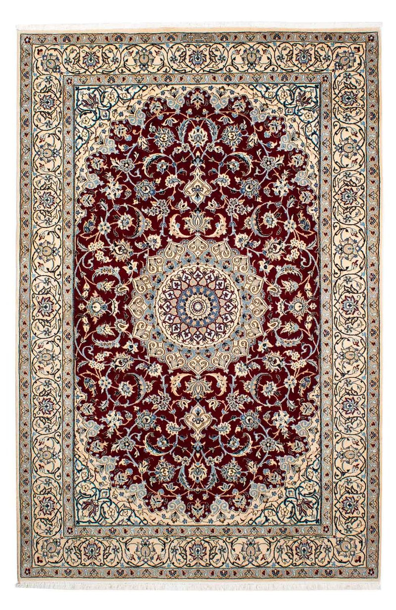 Alfombra Persa - Nain - Real - 242 x 155 cm - rojo oscuro