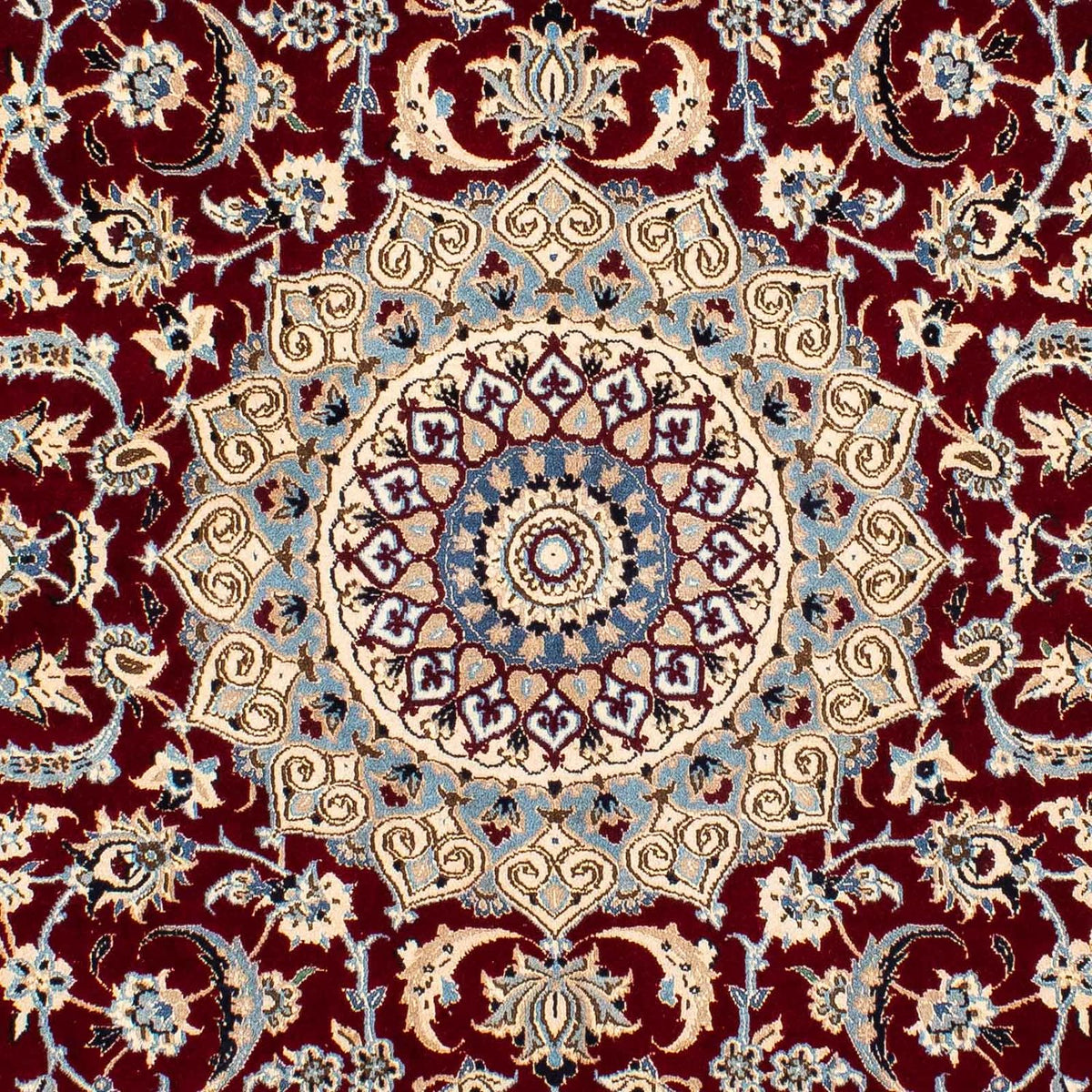 Alfombra Persa - Nain - Real - 242 x 155 cm - rojo oscuro