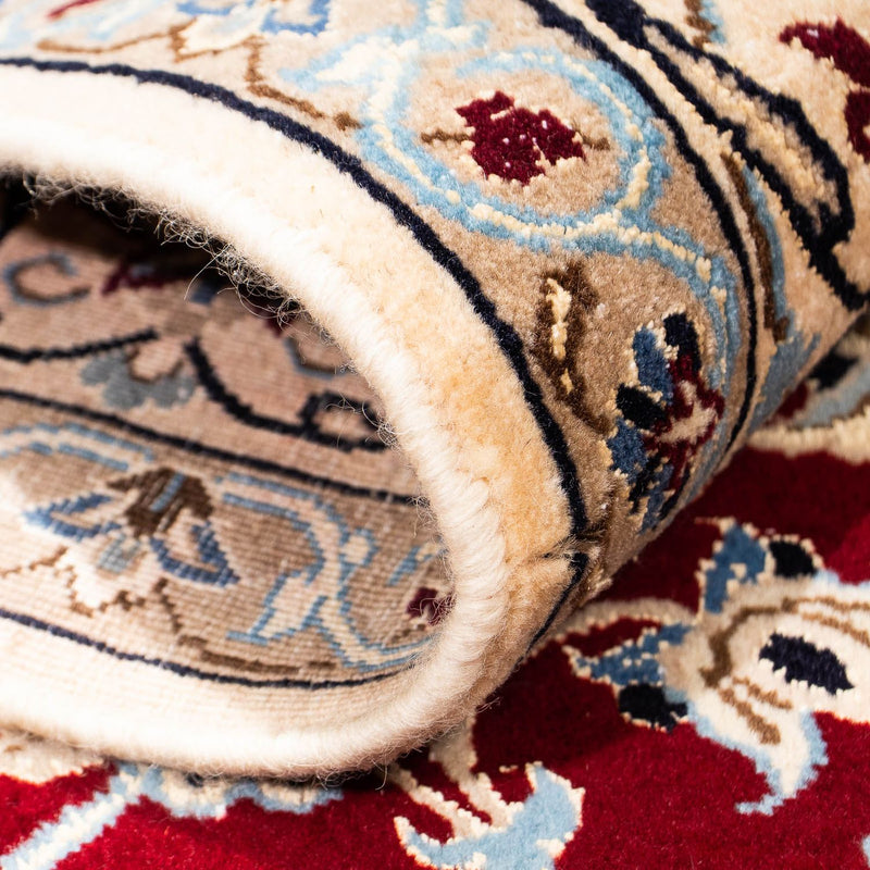 Alfombra Persa - Nain - Real - 242 x 155 cm - rojo oscuro
