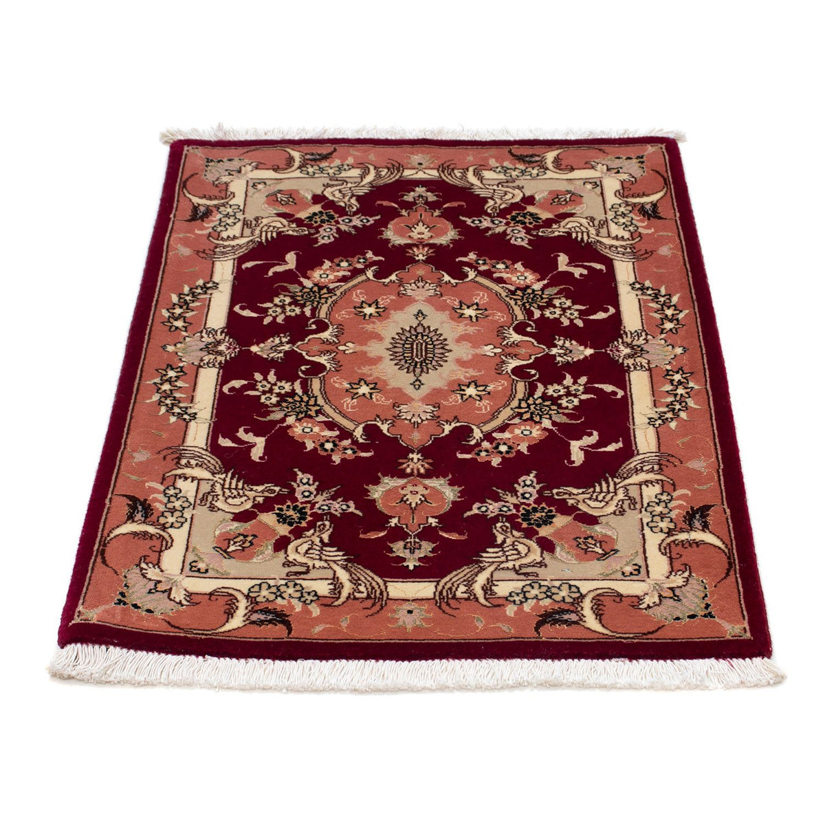 Alfombra Persa - Tabriz - Real - 85 x 61 cm - rojo oscuro