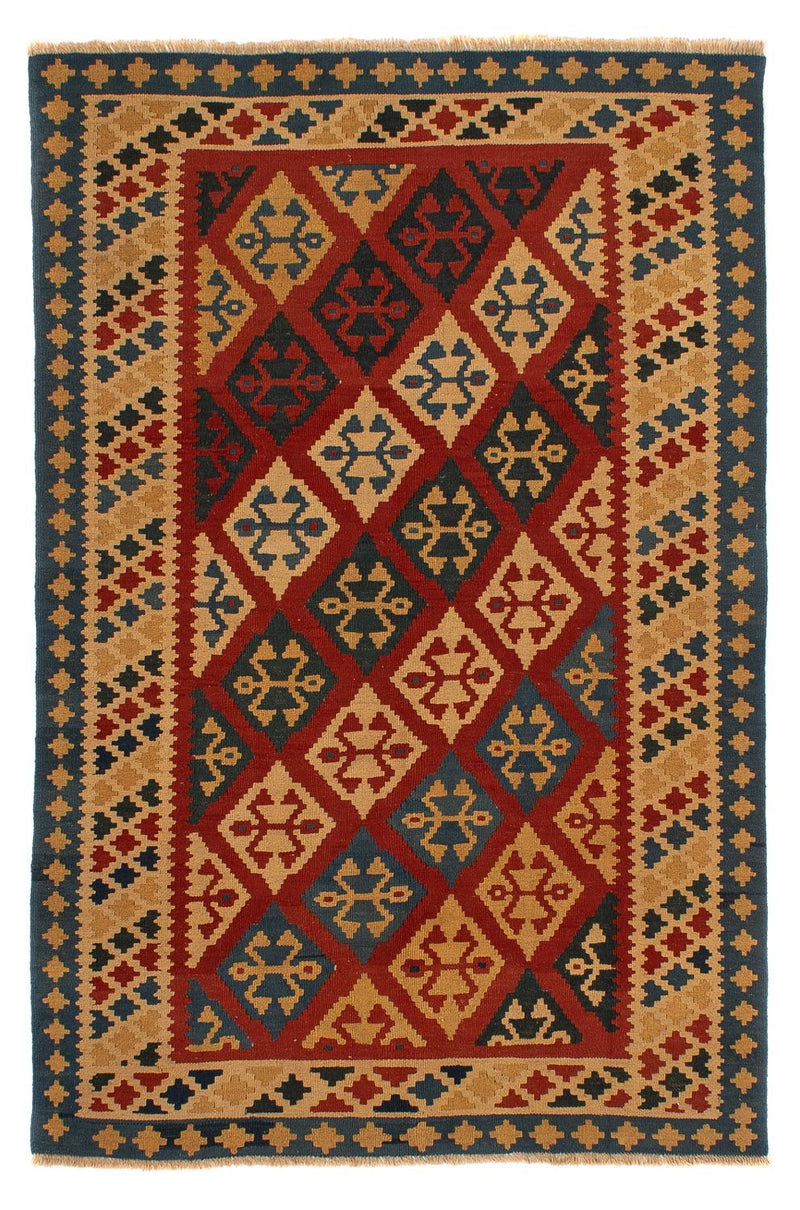 Alfombra Kelim - Oriental - 217 x 142 cm - rojo oscuro