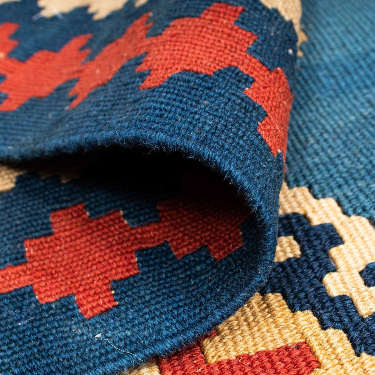 Alfombra Kelim - Oriental - 193 x 152 cm - azul